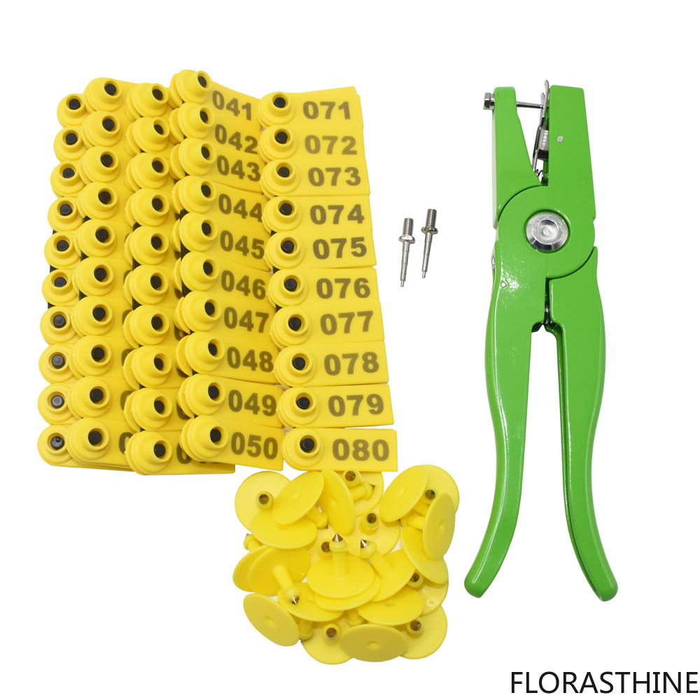 Livestock Ear Tag - อุปกรณ์สำหรับปศุสัตว์ หมายเลข 001-100 ป้ายหูแกะแบบเลเซอร์ หัวทองแดง อุปกรณ์สำหรับสัตว์