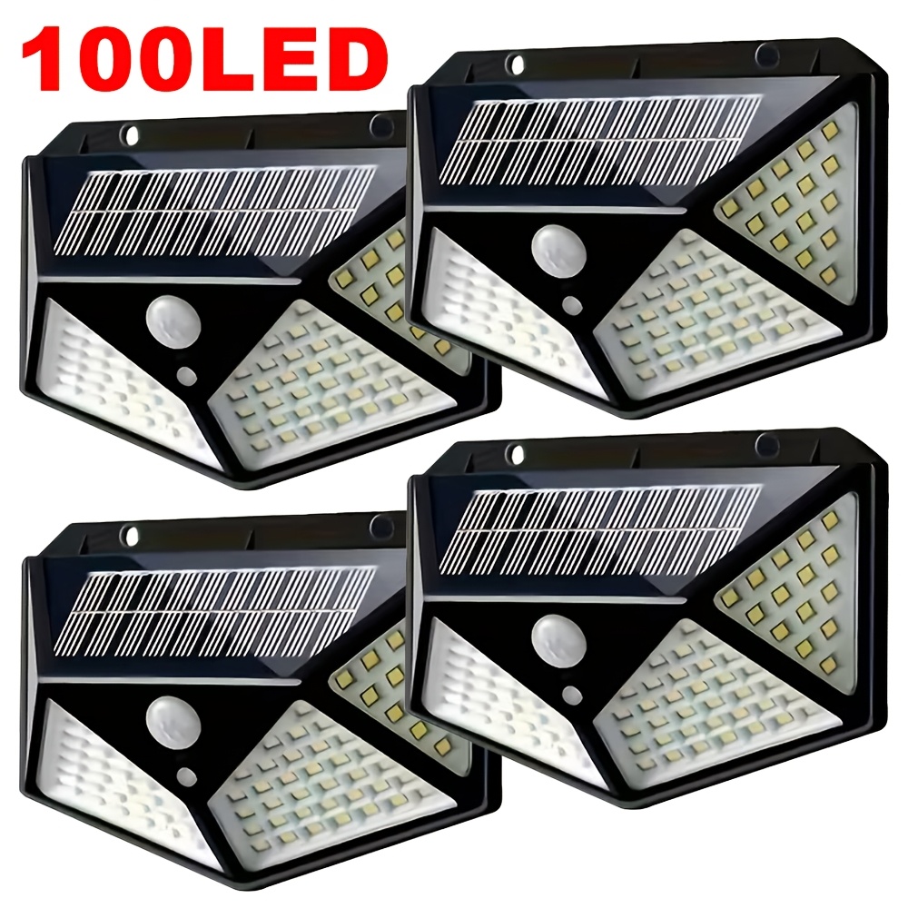 Farming And Agriculture - ไฟสวนโซลาร์เซลล์ 100LED สำหรับภายนอกอาคาร พร้อมเซ็นเซอร์ตรวจจับความเคลื่อนไหว กันน้ำ ใช้ติดผนัง