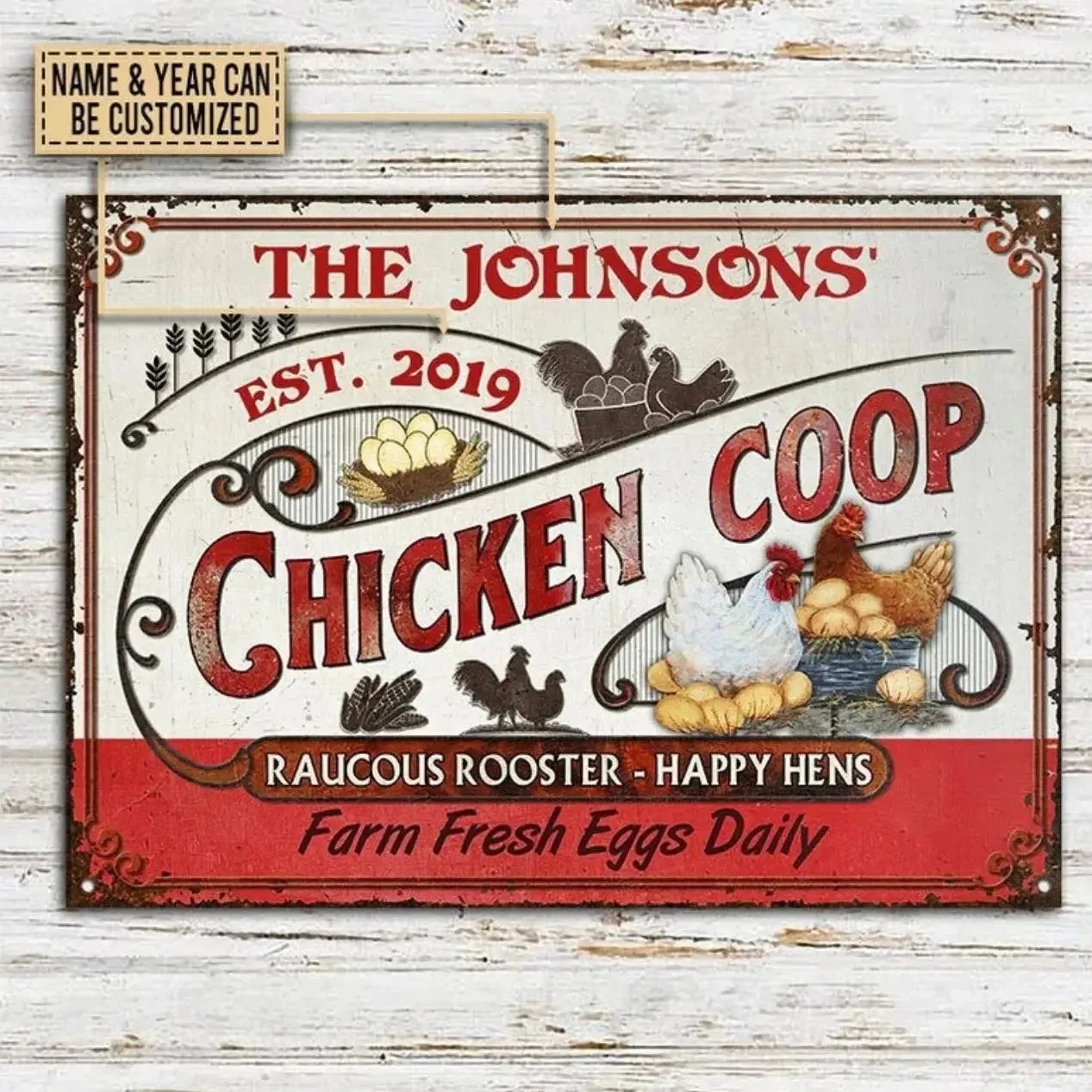 ป้ายโรงเลี้ยงไก่แบบ 2D ปรับแต่ - Farming Farmer บทวิจารณ์และราคา